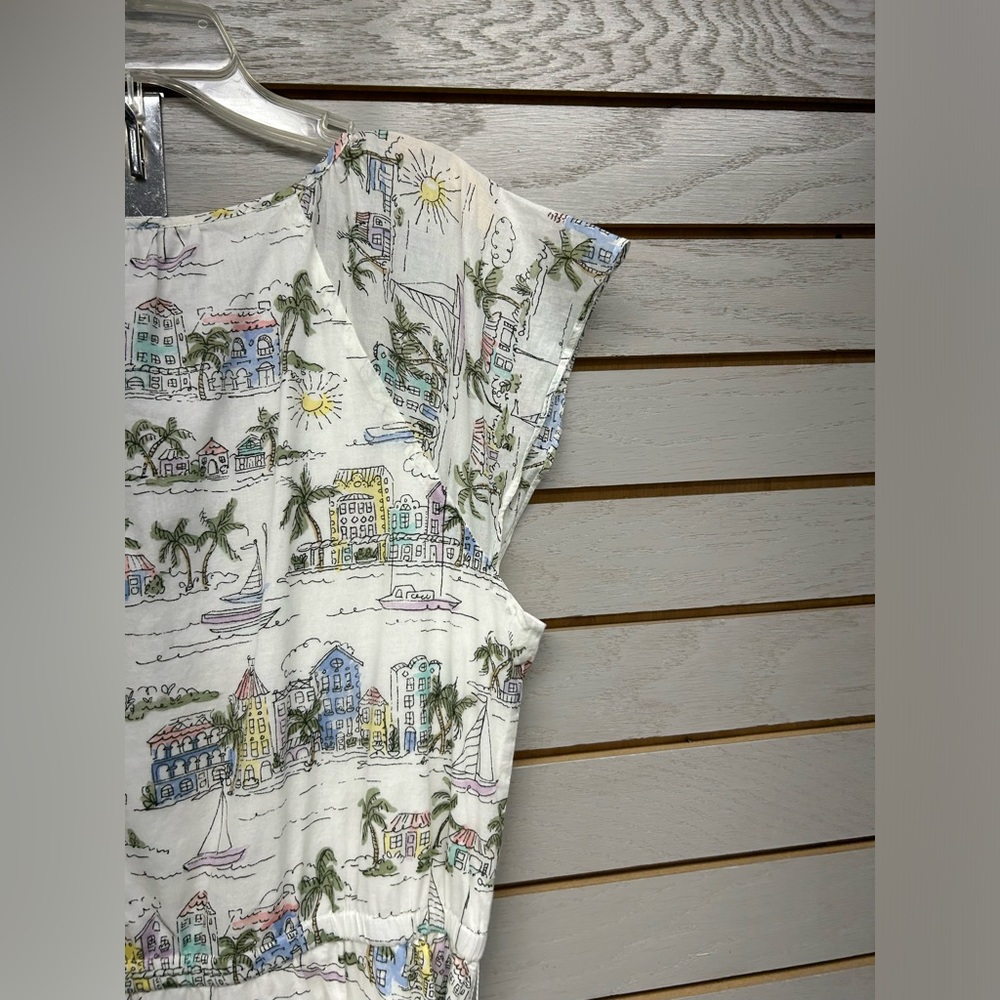 Talbots Cream Sundress with Flutter Sleeves - Picture 12 of 13